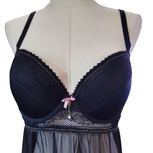 Daisy Fuentes Babydoll Chemise Women's Size XL / Black